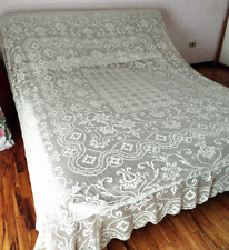 Antico Pregiato Copriletto Ecrù Rete modano XX secolo