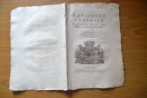 Antico manifesto camerale per - manifesto,