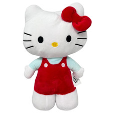 HELLO KITTY Peluche 34 cm, personaggio Gattino con vestito Rosso Originale Bimba