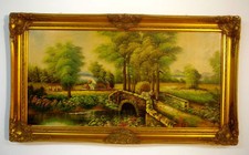 Dipinto a olio cornice barocca fine 800 