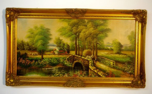 Dipinto olio cornice barocca - dipinto,