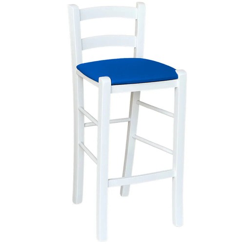 Sgabello bar legno bianco