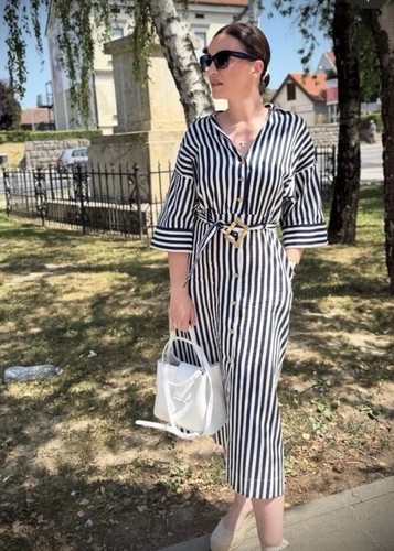 Abito donna zara righe misto - abito,