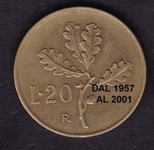 20 LIRE (REPUBBLICA) DAL 1957 AL 2001 FDC ENTRA E SCEGLI
