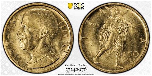 Italia oro lire - 50, vittorio