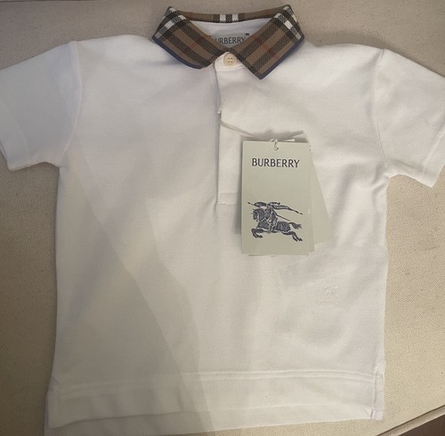 Polo burberry ragazzo bianca - polo,