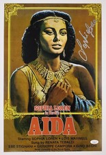 Locandina film firmata Sophia Loren Aida 12x18 operazione balestra El Cid LEGEND JSA