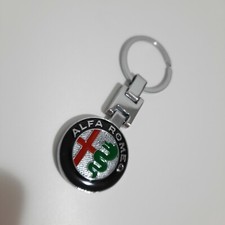 Portachiavi Alfa Romeo Tondo - Metallo Regalo Passione Auto Estetica