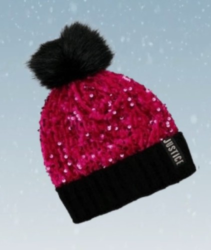 Beanie paillettes rosa