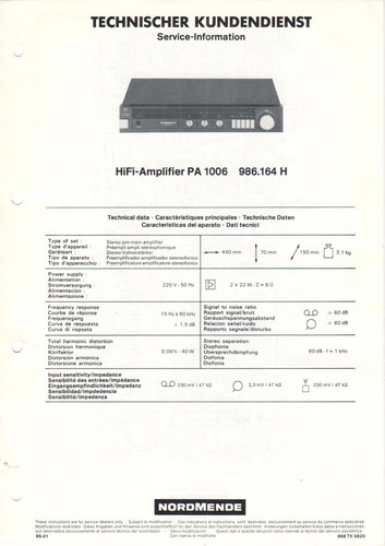 Nordmende 1006 986 - 986.164, h