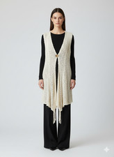 Cardigan all'uncinetto boho da