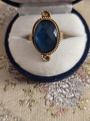 Anello blu ottone antico - anello,