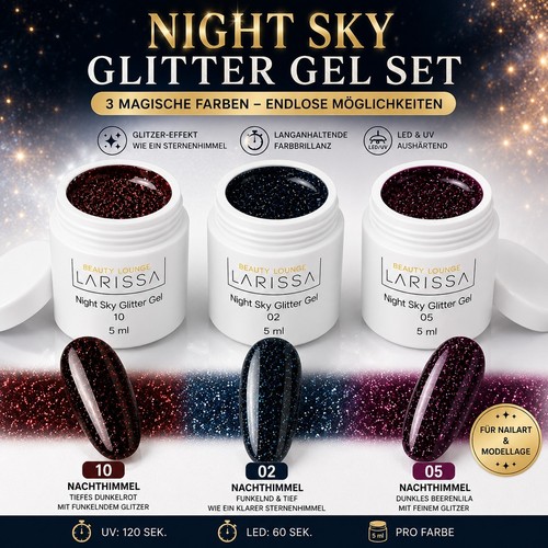 Night sky glitter - set, 3