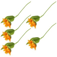  5 Pcs Steli Per Fiori Artificiali Esterno Artigianali Girasoli Gialli