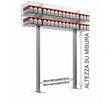 E-533 ESS-B Struttura a ponte da banco per espositore porta sigarette da 20 a 32