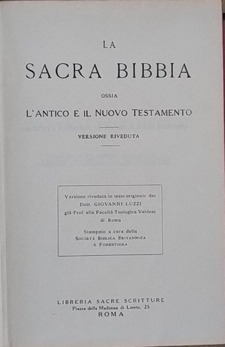 Sacra bibbia antico e il - e,