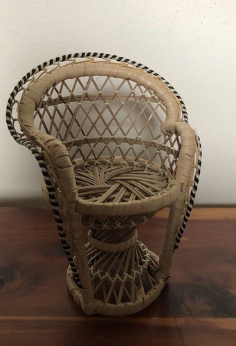 Sedia vintage vimini pavone
