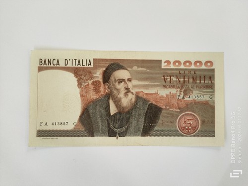 Banconota 20000 lire tiziano - banconota,