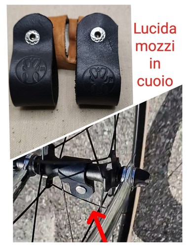 Coppia lucida mozzi bici cuoio - lucida,