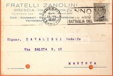 1928 BRESCIA Fratelli ZANOLINI Cicli Nichelatura *Cartolina commerciale FP VG