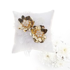  1PC Flower Design Ring Pillow Cuscino per fedi nuziali Cuscino per anelli da