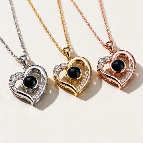Collana proiezione foto cuore - foto,