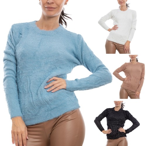 Maglione donna girocollo lurex