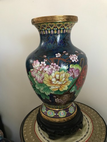 Cloisonne vase bronze - bronze, emaux