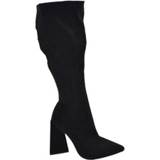 Stivali donna nero camoscio a