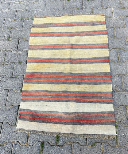 Kilim vintage righe - righe, gialle