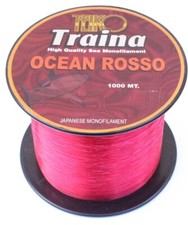 Filo Ocean Rosso Traina Tonno Big Game - 1000Mt 50Lbs 0.60mm Pesca Mare Drifting