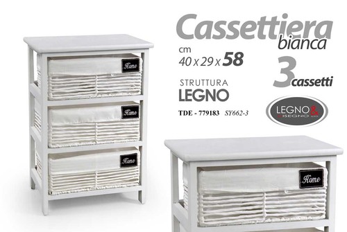 Cassettiera cassetti vimini - cassetti,