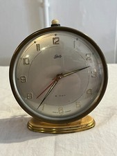 SVEGLIA VINTAGE EPOCA OROLOGIO DA COMODINO SCHATZ 8 DAY GERMANY per ricambi