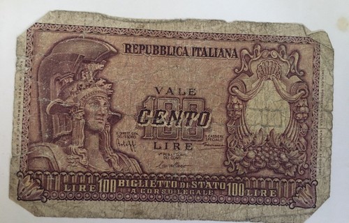 Banconota 100 lire - , repubblica