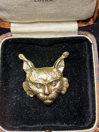 Spilla gatto vintage lince
