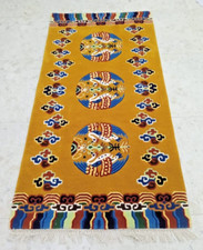 Tappeto tradizionale tibetano vintage fatto a mano 3x6 piedi himalayano tulku tappeto meditazione s