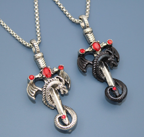 Collana uomo drago spada - uomo,