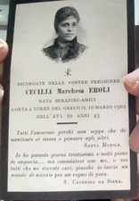 NARNI TORRE DEL GRECO CECILIA MARCHESA EROLI SERAFINI AMICI 1901-1858 LUTTINOa