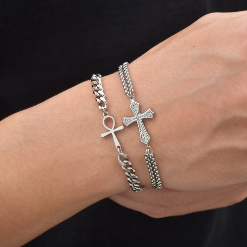 Bracciale acciaio inox argento - inox,
