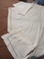 Vecchio lenzuolo purolino orlo A  giorno Ricamo a mano Cm 240 X 270