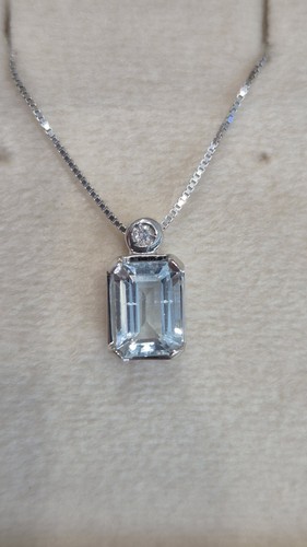 Collana oro con acquamarina - , e