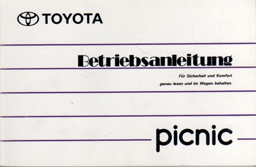 Toyota picnic manuale uso - uso, e