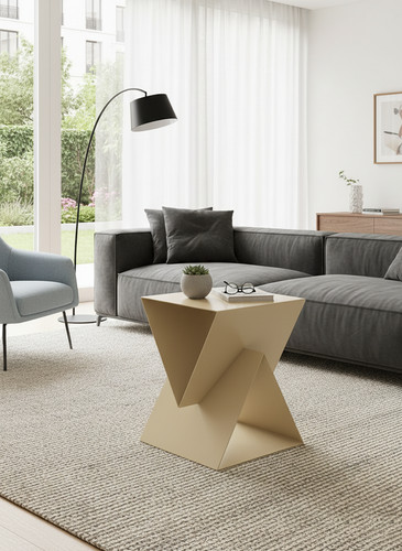 Tavolino geometrico bianco - tavolino,