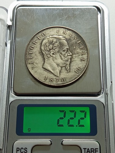 Lire 1870 falso - 5, d'epoca