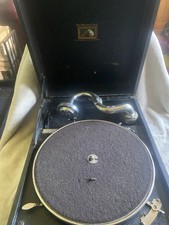 HMV Portable Gramophone Model 101 with No. 978 Sound Box Winds & Spins - Prop/D