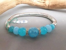 ???BRACCIALE DONNA PIETRE NATURALI DURE AZZURRE.  20 CM. N. 43?