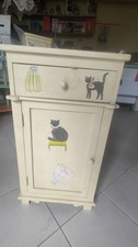 Comodino vintage legno con - comodino,