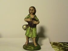 Statuina Presepe Terracotta rovello/porro/salpa ? uomo con borraccia 10 cm