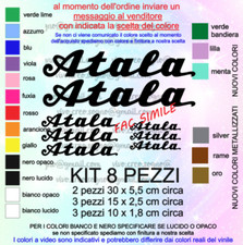 Kit 8 adesivi in vinile tuning sticker per bici strada velocipede MTB ATALA