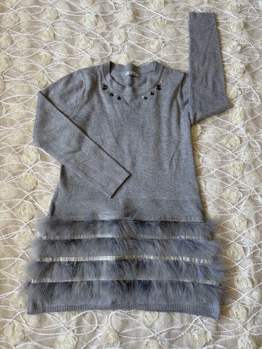 Abito maglione maglia grigio